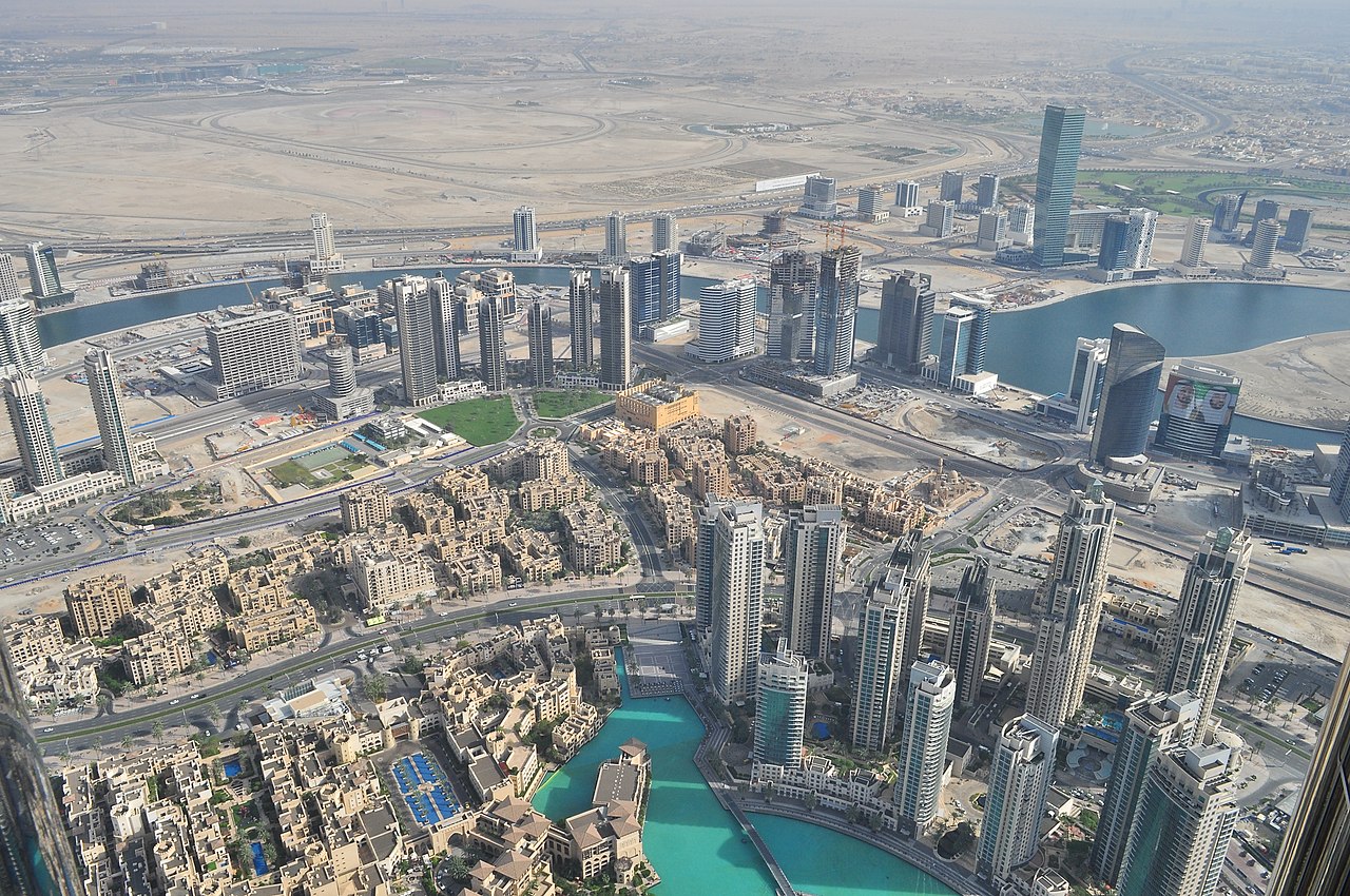 View over Downtown Dubai from the Burj Khalifa observation deck