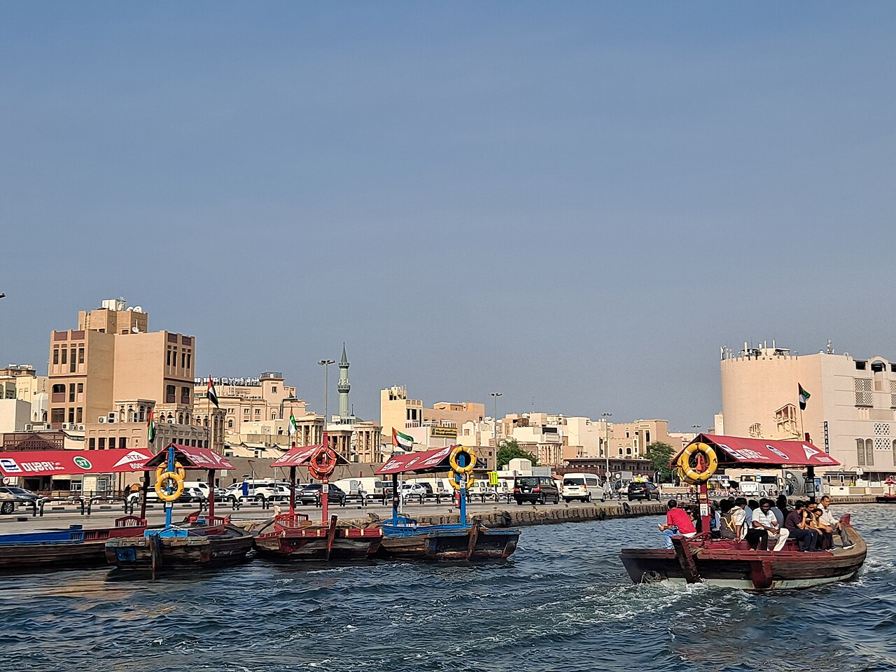 Traditional abra boats on Dubai Creek