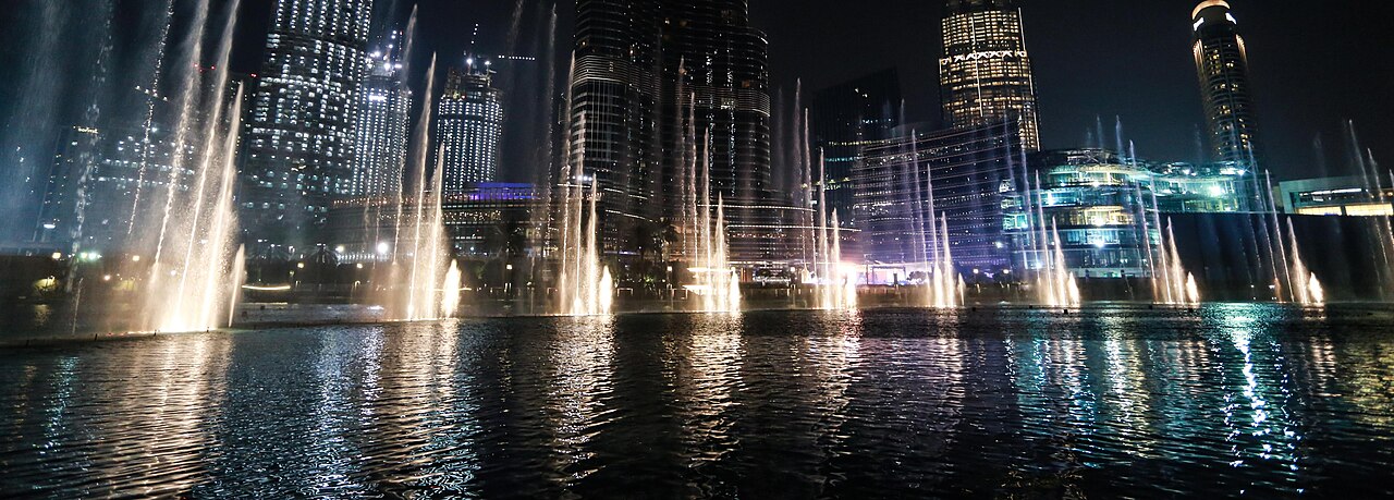 The Dubai Fountain in front of Downtown Dubai